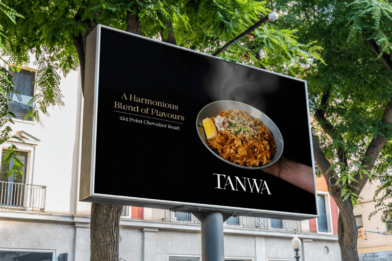 Tanwa restaurant billboard mockup